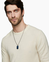 Chevron Tag in Sterling Silver with Pietersite, 35mm